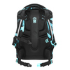 Rucksack mit ergonomischem Rückenpolster und verstellbaren Schulterträgern in Schwarz und Blau.
