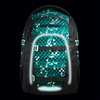 Schulrucksack MATE Pixel Blox mit geometrischem Muster und reflektierenden Elementen.
