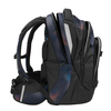Schulrucksack COOCAZOO MATE Rainbow Illusion in seitlicher Ansicht mit mehreren Fächern.