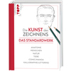 Produktbild eines Zeichenbuchs mit rotem Einband und Stiften, Titel „Die Kunst des Zeichnens“.