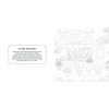 Illustration einer Bäckerei mit Tischen und Pflanzen, begleitet von Hintergrundtext.