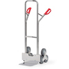 Aluminium Treppensackkarre mit Sicherheitsgriffen und zwei dreiarmigen Rad-Sternen.
