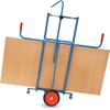fetra Plattenkarre mit Stahlrohr-Konstruktion, befüllbar mit großen Holz- oder Kunststoffplatten.