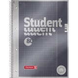 Karierter Collegeblock im DIN A4 Format mit spiralförmiger Bindung und extra starker Rückenpappe.
