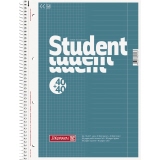 Collegeblock in DIN A4 mit Ausreißhilfe und Randlinien in Blau und Weiß.