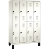 C+P Kleiderspind Evolo mit Standfuß 1.200 x 1.850 x 500 mm (B x H x T) 8 Fächer verkehrsweiß