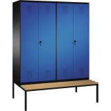 C+P Kleiderspind Evolo mit untergebauter Sitzbank 1.600 x 2.090 x 815 mm (B x H x T) schwarzgrau