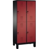 C+P Kleiderspind Evolo mit Standfuß 800 x 1.850 x 500 mm (B x H x T) 4 Fächer schwarzgrau