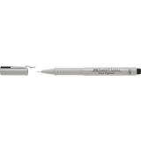 Schwarzer Faber-Castell Fineliner ECCO PIGMENT 0,05 mm mit offenem Deckel.
