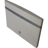 Weißer Huawei Router B525s, rechteckig mit Kontrollanzeigen und grauer Leiste oben.