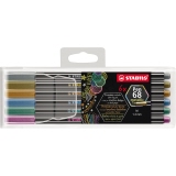 STABILO® Fasermaler Pen 68 metallic Kunststoffetui inkl. Aufhängelasche 6 St./Pack.