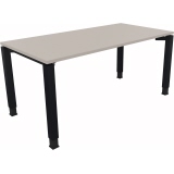 Schreibtisch all in one 1.600 x 680-820 x 800 mm (B x H x T) 4-Fuß Quadratrohr Stellfuß anthrazit metallic