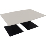 Konferenztisch communication 2.000 x 720 x 1.000/1.100 mm (B x H x T) anthrazit metallic