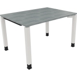 Schreibtisch all in one 1.200 x 680-820 x 900 mm (B x H x T) Vierfuß Quadratrohr beton hell