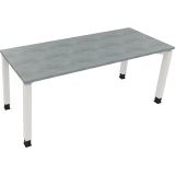 Schreibtisch all in one 1.800 x 680-820 x 700 mm (B x H x T) Vierfuß Quadratrohr beton hell