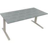 Schreibtisch all in one 1.800 x 645-1.275 x 800 mm (B x H x T) beton hell