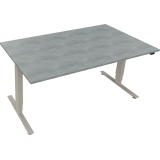 Schreibtisch 1.600 x 625-1.285 x 900 mm (B x H x H x T) beton hell