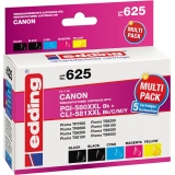 edding Tintenpatrone Kompatibel mit Canon PGI-580XXL BK/C/M/Y schwarz, cyan, magenta, gelb