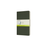 Moleskine Notizheft Cahier L in myrtengrün mit leichtem Pappcover und heraustrennbarem Seiten.