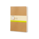 Braunes Moleskine Notizheft Cahier XL mit flexiblen Pappeinband und Schriftzug in der Mitte.