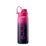 Edelstahl-Trinkflasche in Pink mit Graffiti-Design und Drehverschluss.