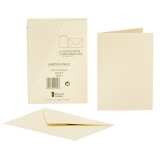 Faltkarte und Briefumschläge in chamois-Farbe, verpackt in einer Box.