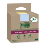 Post-it® Haftnotiz Recycling Notes Super Sticky 76 x 76 mm (B x H) 4 Block/Pack.