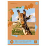 Zeichenblock im DIN A3 Format mit Tiermotiv einer Giraffe auf der Vorderseite.