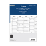 Kalendereinlage für einen DIN A5 Planer mit Jahresübersicht 2026 im vertikalen Layout.