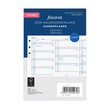 Vertikale Ansicht eines FILOFAX Kalendereintrags für das Jahr 2026 im Pocket-Format.