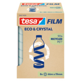 tesa® Klebefilm Eco & Crystal 19 mm x 66 m (B x L) 8 St./Pack.