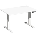 Geramöbel Schreibtisch Elevate Basic 1.200 x 730-1.230 x 800 mm (B x H x T) weiß