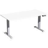 Geramöbel Schreibtisch Elevate Plus 1.600 x 630-1.280 x 800 mm (B x H x T) silber