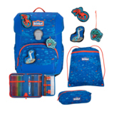SCOUT Schulranzen Neo Exklusiv Superflash Blue Dino Produktbild