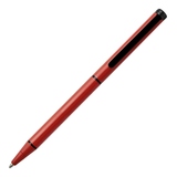 Kugelschreiber in mattem Lippenstift-Rot mit schmaler Silhouette und minimalistischer Ästhetik.