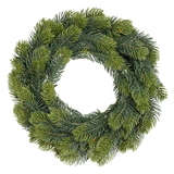 Künstlicher Weihnachtskranz mit grünen Nadeln, Durchmesser 40 cm.