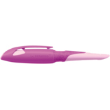 Füllfederhalter in Pink mit ergonomischem Design und 3D-Struktur, seitliche Ansicht.