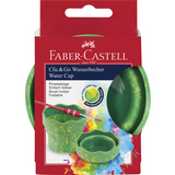Grüner, marmorierter Pinselbecher mit Wellenrand und faltbarem Design, verpackt in einer Banderole.