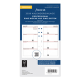 Kalendereinlage für 2026, eine Woche auf zwei Seiten, mit QR-Code und deutschsprachigem Layout.