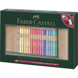 Set aus Faber-Castell Polychromos Künstlerfarbstiften in einer Box mit 24 verschiedenen Farben.
