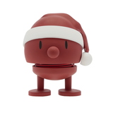 Dekorationsfigur in Form eines fröhlichen, rot-braunen Santa mit Weihnachtsmütze.