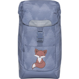 Schulterrucksack mit Fuchs-Applikation und graublauem Stoffdesign.