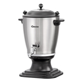 Edelstahl Teekocher Samowar mit Hebel zum Ausgeben von heißem Wasser und Deckel.