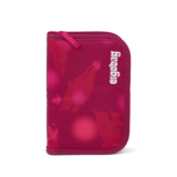 Rosa Federmäppchen mit buntem Mondzaubär-Muster und Reißverschluss.