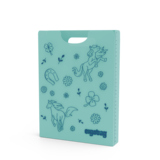 Heftbox in mintgrün mit Pferdemotiven und Griff oben, passend für Schulranzen.