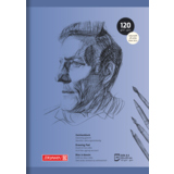 Zeichenblock DIN A4 mit 120g/m² Papier und Bleistiftzeichnungen auf der Vorderseite.