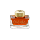 Glasbehälter mit goldfarbenem Deckel und orangefarbener Tinte namens Edelstein Ink Apricot Achat.