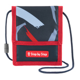 Brustbeutel mit farbigem Allover-Print, Klarsichtfach und verstellbarem Halsband.