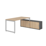 Hammerbacher Schreibtischkombination RSE16 Farbe der Tischplatte eiche Farbe des Korpus graphit Farbe des Gestells silber