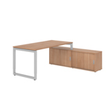 Hammerbacher Schreibtischkombination RSE16 Farbe der Tischplatte nussbaum Farbe des Korpus nussbaum Farbe des Gestells silber